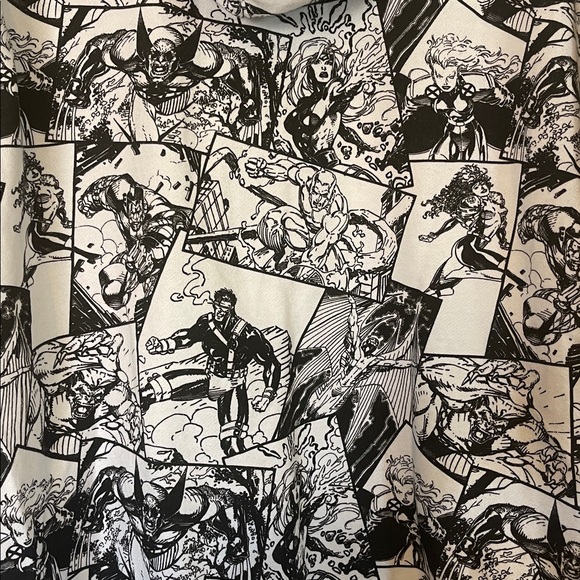 Disney Marvel X-Men Comic Panel Print Graphic Hoodie - Yellow, Black, and White - Picture 6 of 6